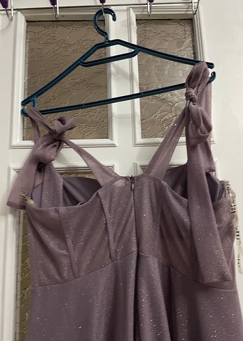 Mor Straplez Uzun Abiye Elbise - Görsel 4