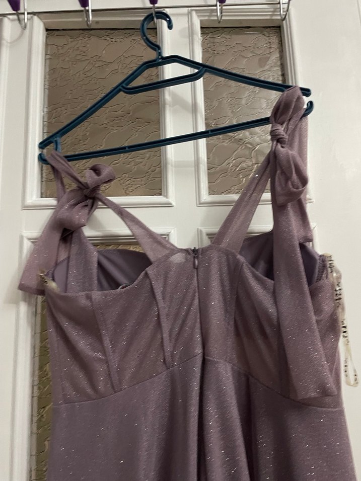 Mor Straplez Uzun Abiye Elbise - Görsel 4