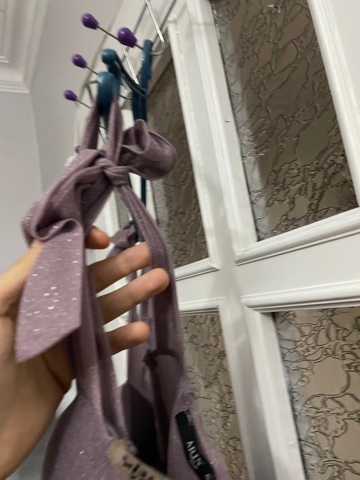 Mor Straplez Uzun Abiye Elbise - Görsel 3