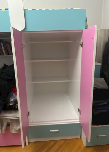 Pembe Çocuk Dolabı ve Ranza - Görsel 8