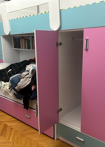 Pembe Çocuk Dolabı ve Ranza - Görsel 2