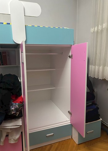 Pembe Çocuk Dolabı ve Ranza - Görsel 5