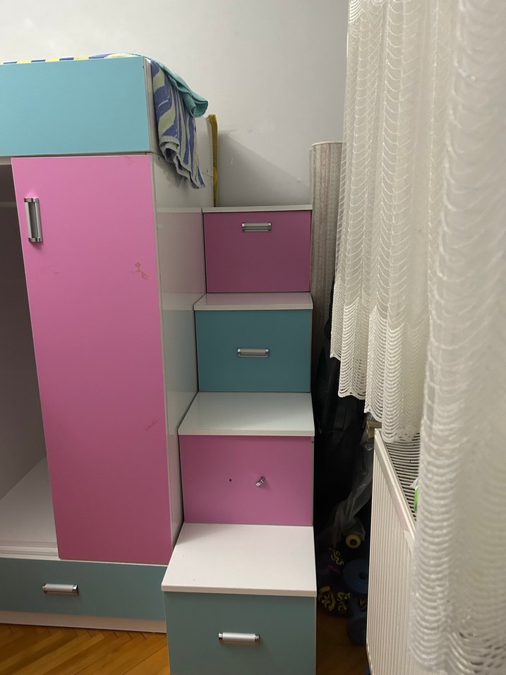 Pembe Çocuk Dolabı ve Ranza - Görsel 3