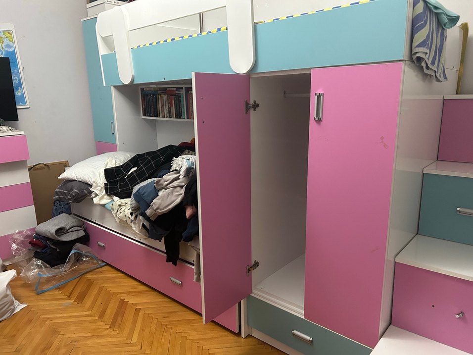 Pembe Çocuk Dolabı ve Ranza - Görsel 2