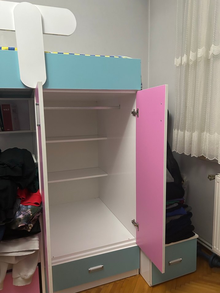 Pembe Çocuk Dolabı ve Ranza - Görsel 4