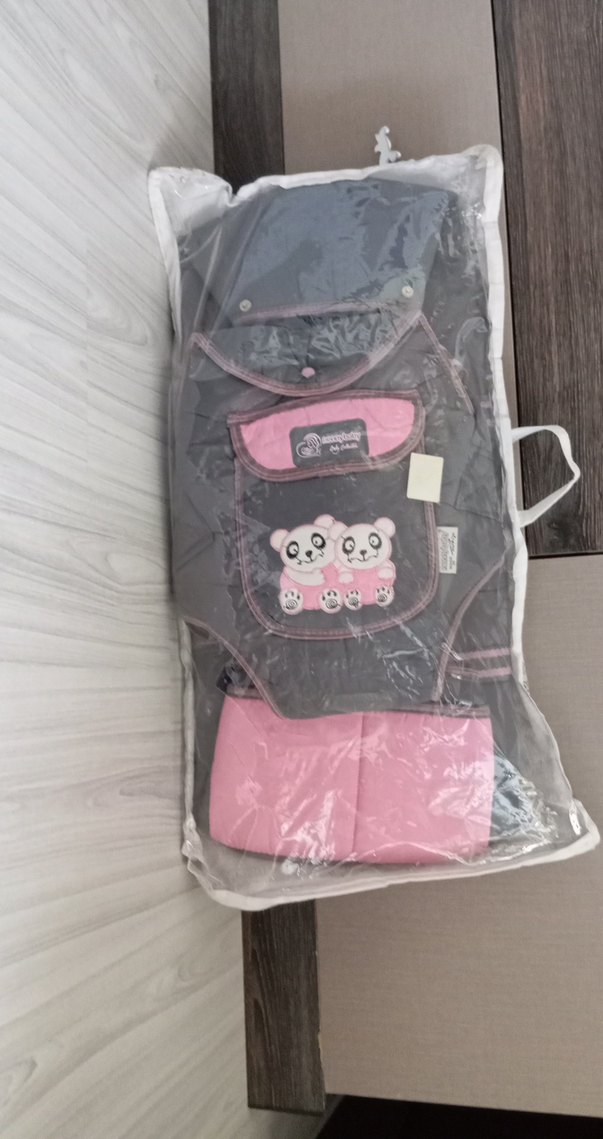 Pembe-Gri Bebek Taşıma seti(Kanguru ve fort bebe) - Görsel 3