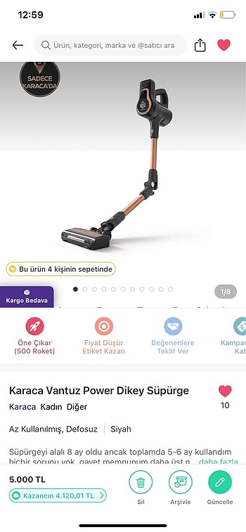 Karaca elektrikli süpürge