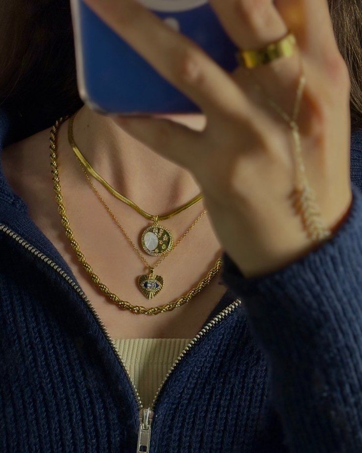 3 lü kadın kolye set - Görsel 3