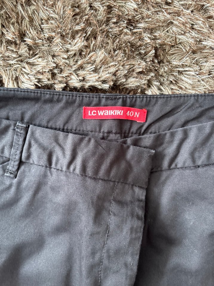 Siyah Kadın Denim Kumaş Pantolon - Görsel 2