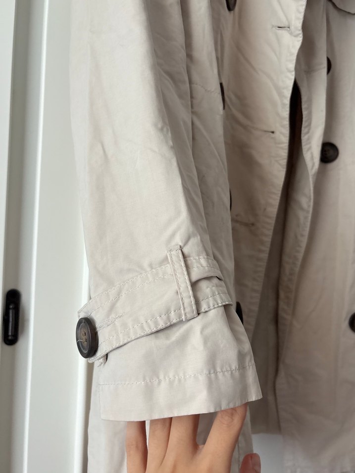 Bej Midi Düğmeli Kadın Trençkot - Görsel 2