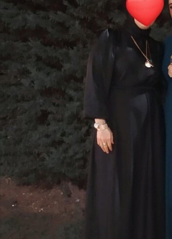 Diğer Siyah tesettür saten abiye elbise
