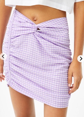 Bershka Lila Mini Etek