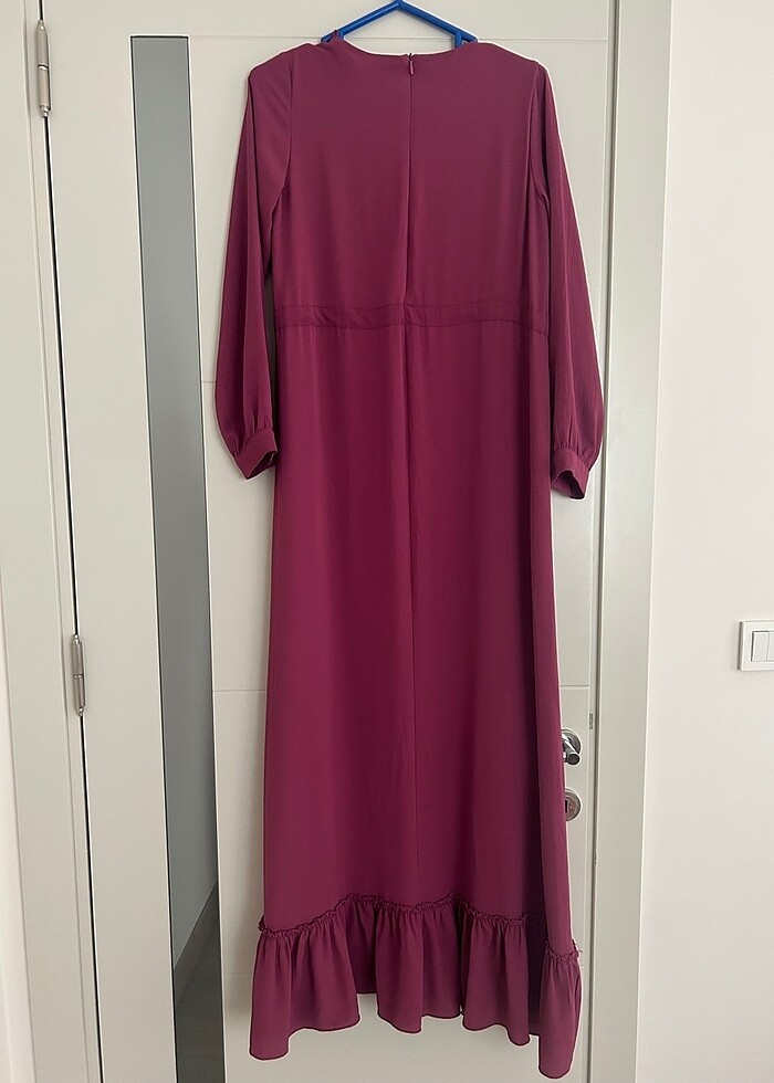 Uzun astarlı viskon elbise - Görsel 4