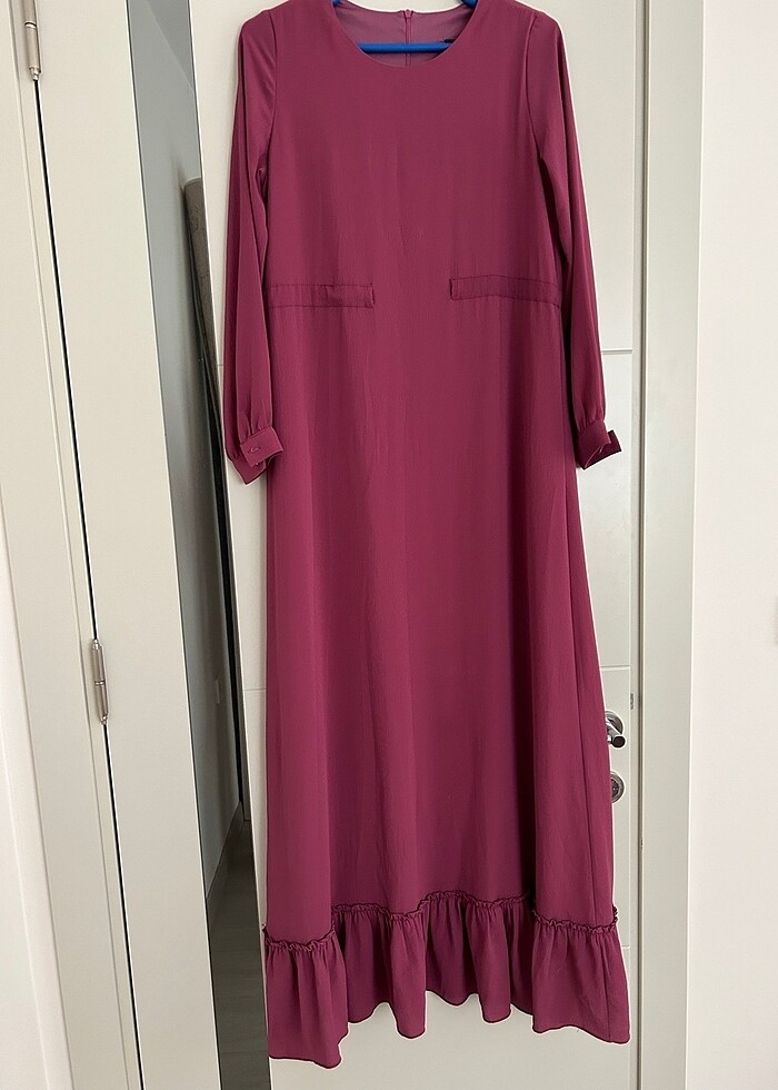 Uzun astarlı viskon elbise - Görsel 3