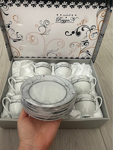 6 kişilik çay&nescafe porselen fincan takımı - Görsel 4