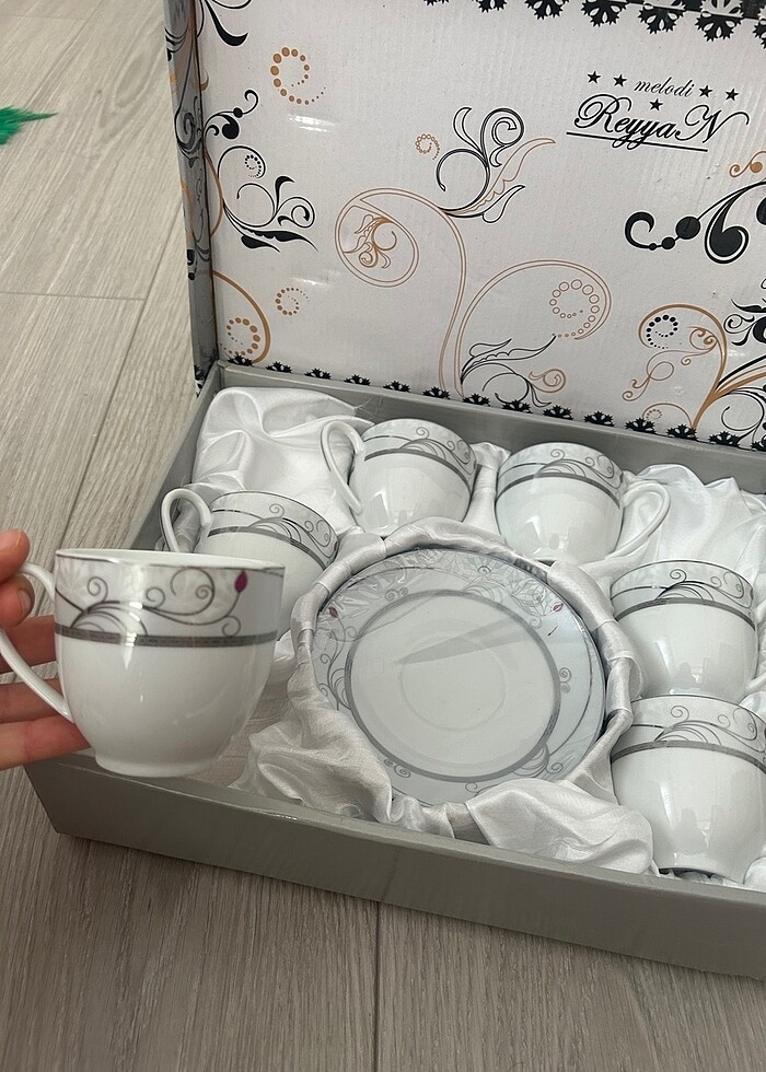 6 kişilik çay&nescafe porselen fincan takımı - Görsel 3