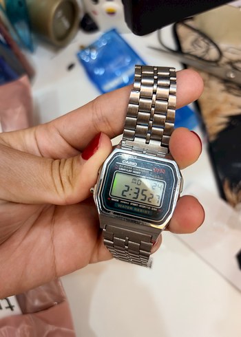 Casio wr Dijital Retro Gümüş kol Saat - Görsel 4
