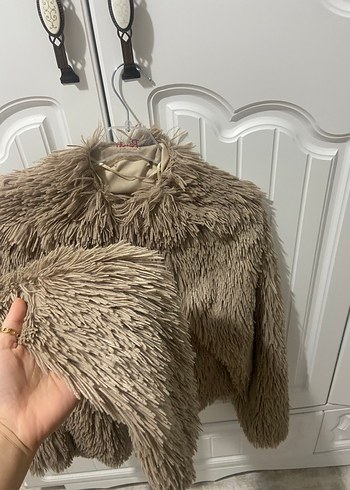 Kahverengi Kısa Kürk Detaylı Kadın Ceket - Görsel 2