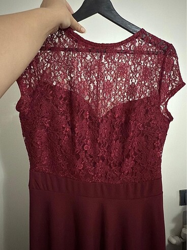 Bordo abiye elbise