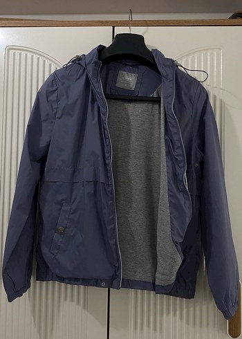 Gri unisex Midi Yağmurluk Kapüşonlu - Görsel 2