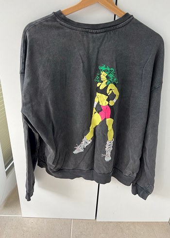 Marvel Gri Uzun Kollu She Hulk Baskılı Sweatshirt - Görsel 5