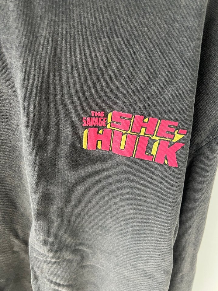 Marvel Gri Uzun Kollu She Hulk Baskılı Sweatshirt - Görsel 2