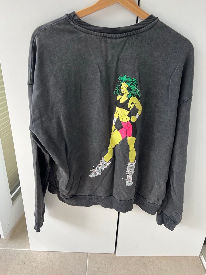 Marvel Gri Uzun Kollu She Hulk Baskılı Sweatshirt - Görsel 5