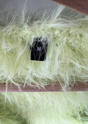 Sarı Peluş Detaylı Kadın Hırka - Görsel 2