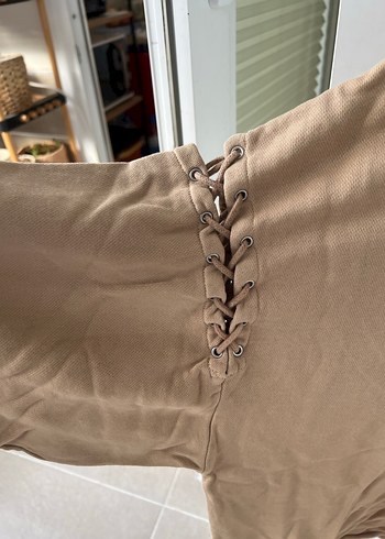 Bej Salaş Kadın Sweatshirt Pull and bear - Görsel 2