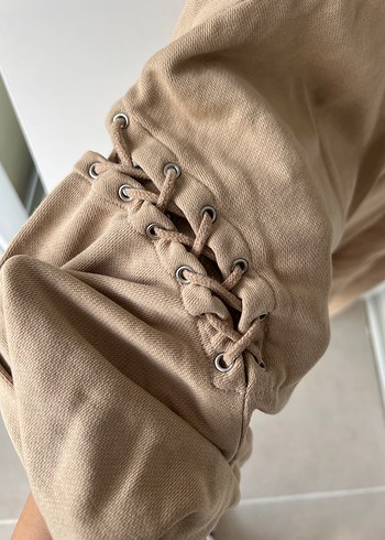 Bej Salaş Kadın Sweatshirt Pull and bear - Görsel 5