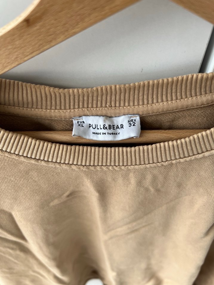 Bej Salaş Kadın Sweatshirt Pull and bear - Görsel 3