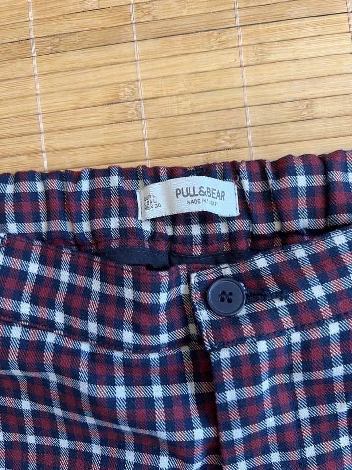 Ekose Desenli Kadın Kumaş Pantolon - Görsel 2