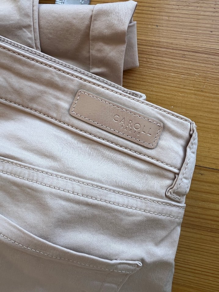 Bej Kadın Pamuk Kumaş Pantolon - Görsel 2