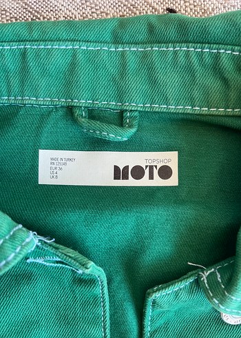 Düğmeli Yeşil Kadın Denim Ceket - Görsel 3