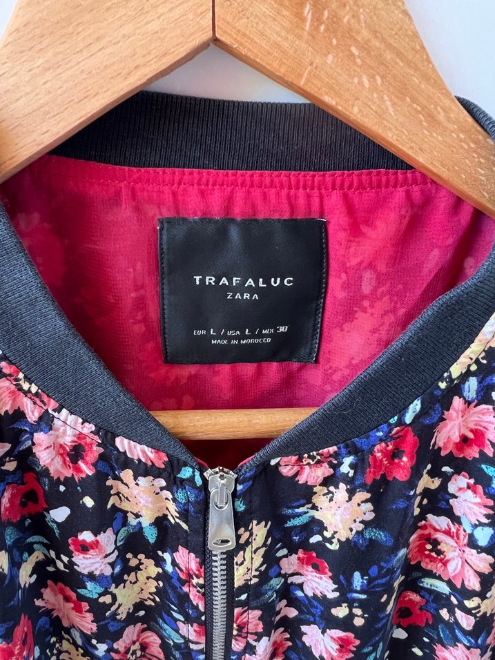 Çiçek Desenli Fermuarlı Kadın Ceket - Görsel 2