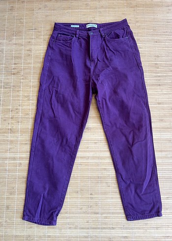 40 Beden mor Renk Mor Erkek Denim Pantolon Regular Fit