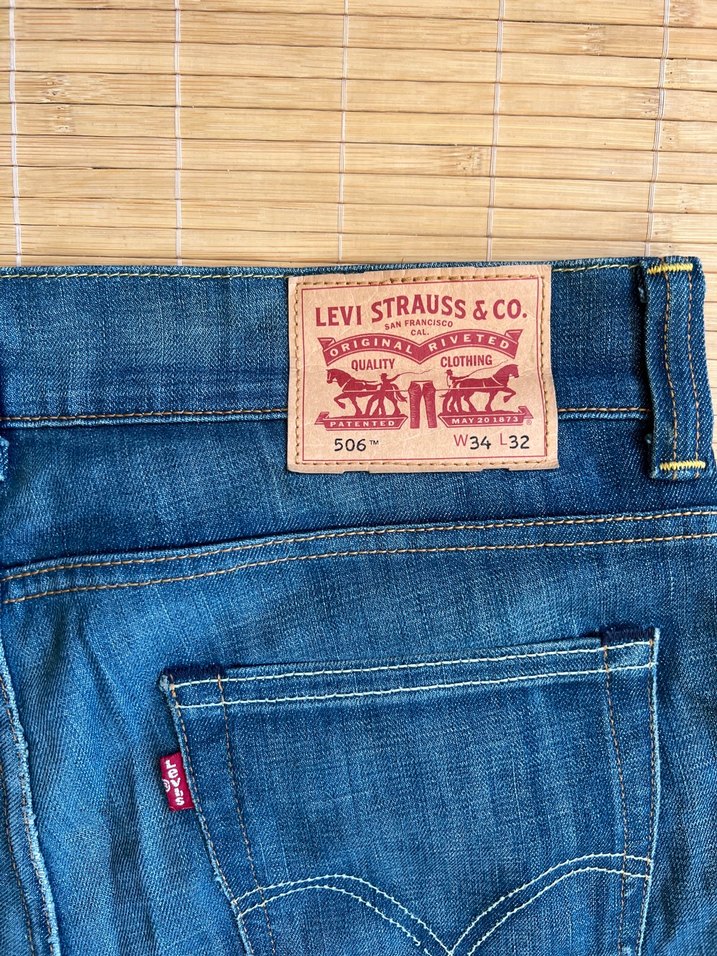 Parlak Mavi Düğmeli Erkek Denim Pantolon - Görsel 2