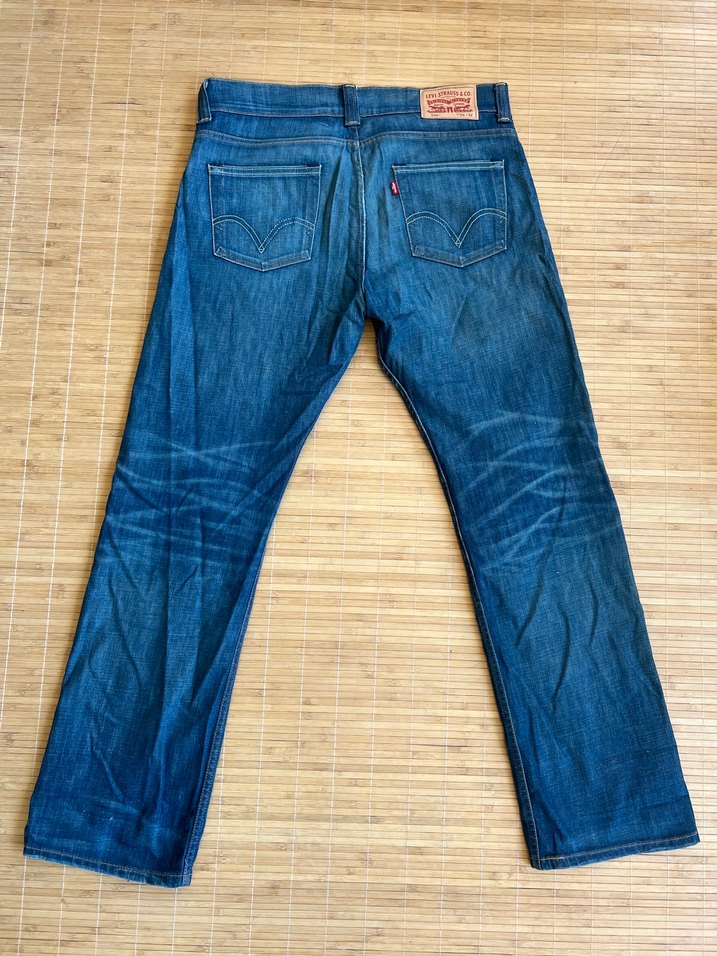 Parlak Mavi Düğmeli Erkek Denim Pantolon - Görsel 3