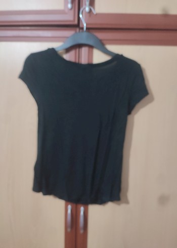 H&M Siyah Payetli Kısa Kollu Mini Tişört