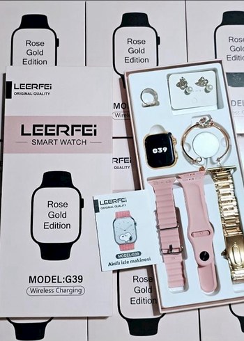 LEERFEi G39 Pembe Akıllı Saat Seti