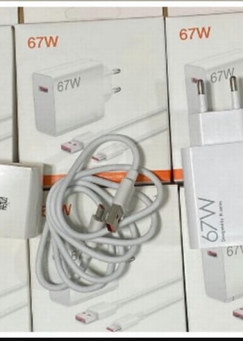 67W Beyaz Telefon Şarj Adaptörü ve Kablo