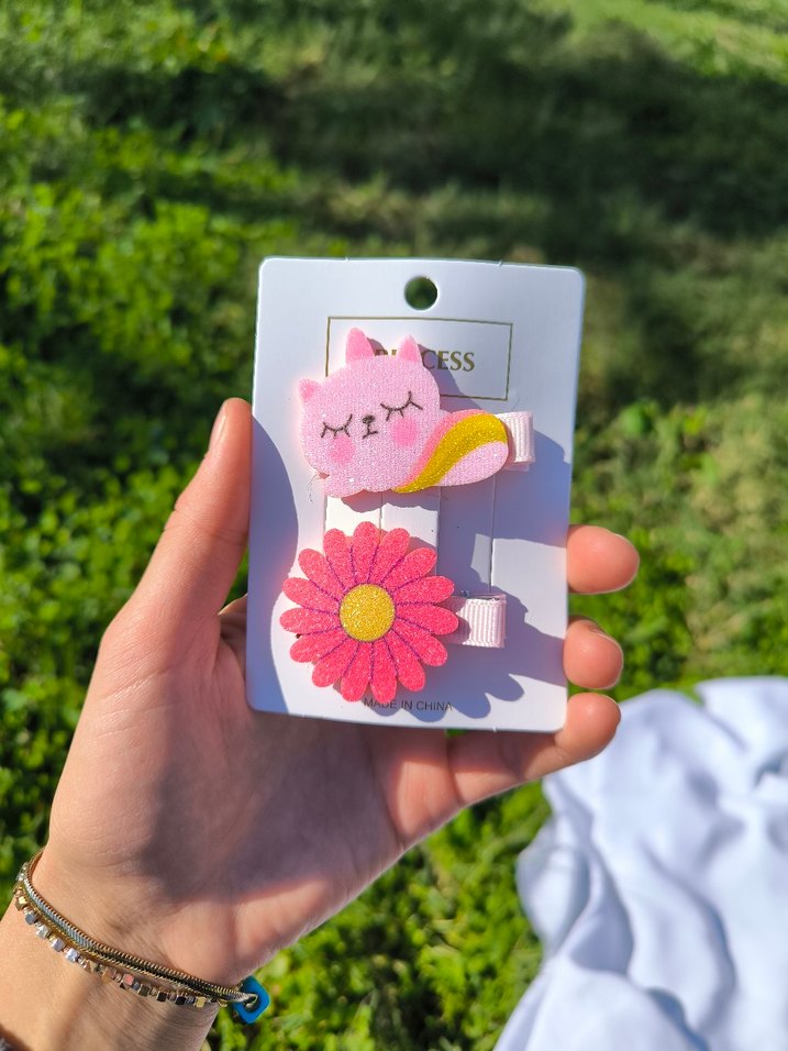 Renkli Unicorn ve Meyve Desenli Çocuk Toka Seti - Görsel 3