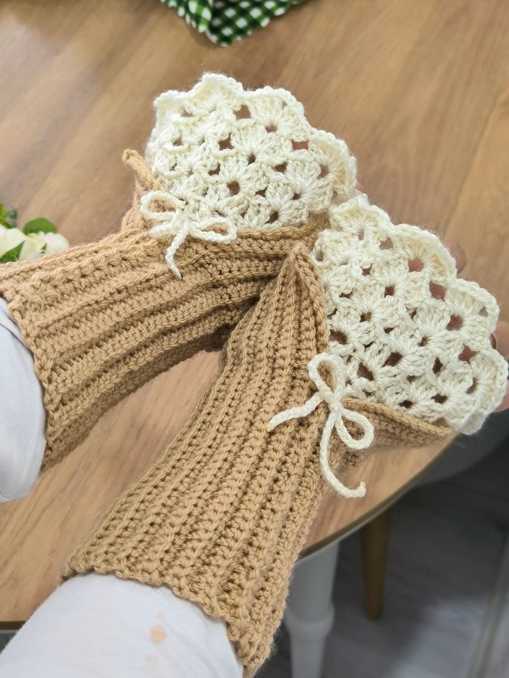 vintage Örgü Eldiven - Görsel 2