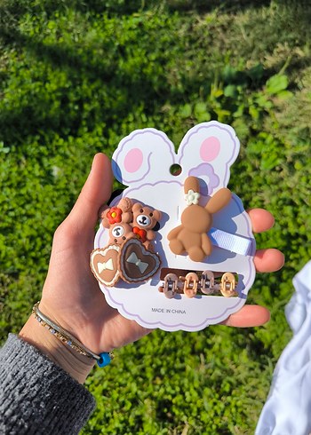 kahverengi ayıcık toka seti - Görsel 4