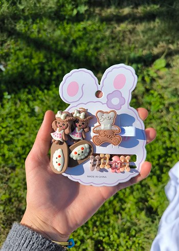 kahverengi ayıcık toka seti - Görsel 2