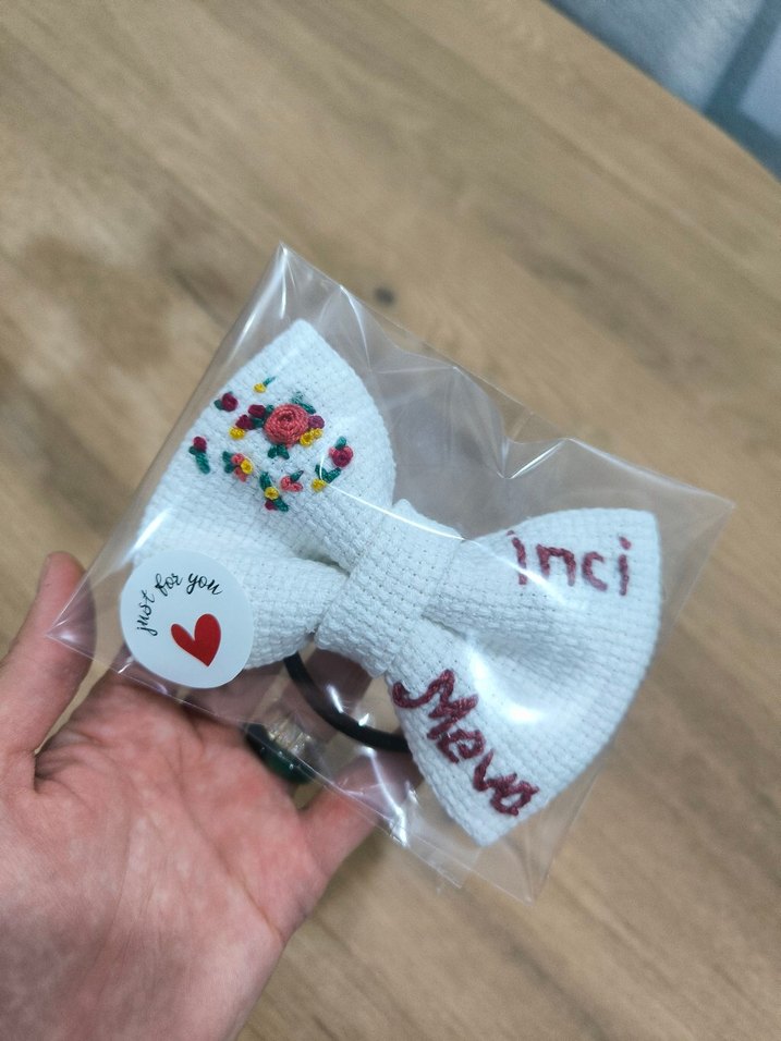 isim nakışlı fiyonk toka - Görsel 3