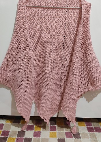 Beden pembe Renk Pembe Örgü şal