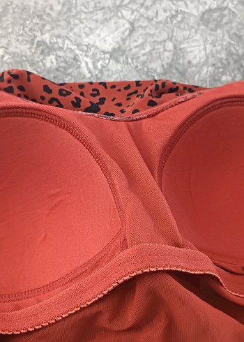 Kahverengi Leopar Desenli Volanlı Kadın Mayo - Görsel 8