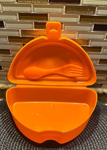 Portakal Dilimi Desenli Turuncu saklama kabı - Görsel 4