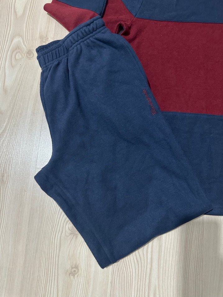 Bordo-Lacivert Erkek Triko Pijama Takımı - Görsel 3